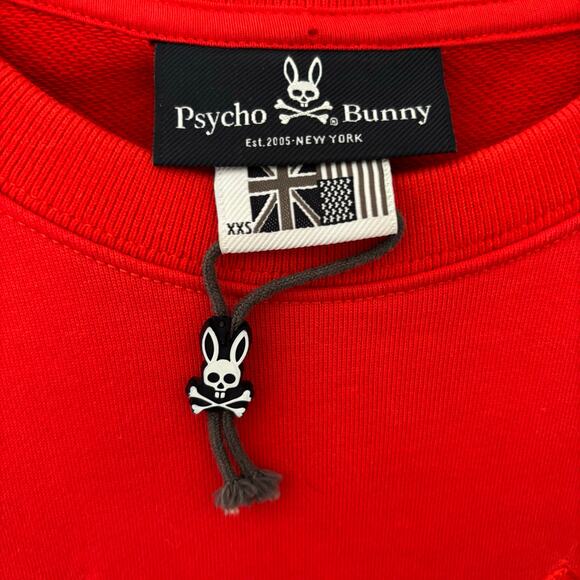 Psycho Bunny Red Embroidered Crewneck Sweatshirt Streetwear XXS - Picture 2 of 7